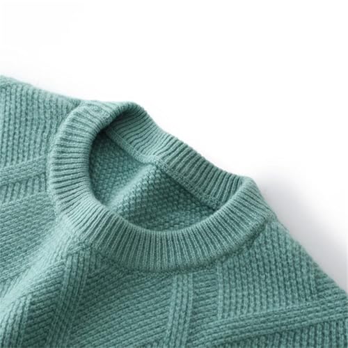 Men's Wool Crewneck Sweater Long Sleeved Knitted Sweater for Thickened Pullover Diamond Jumpers4