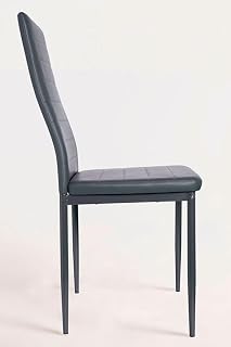 Regalos Miguel - Packs Sillas Comedor - Pack 4 Sillas Lauter Polipiel - Gris Oscuro