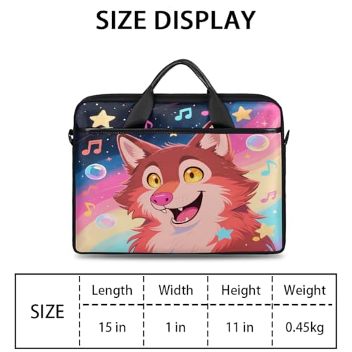 Maletín para laptop de 15 pulgadas estilo lobo con correa miniatura 2