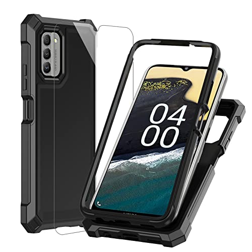Ailiber Case for Nokia G310, Nokia G310 Phone Case with Screen Protector Tempered Glass, 2 Layer Structure Protection, Shockproof Corners TPU Bumper, Heavy Duty Protective Cover for Nokia G310-Black