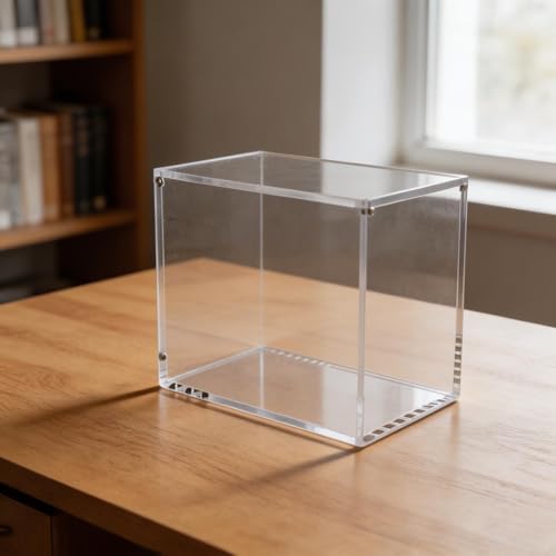 Caja de tarjetas acrílica para TCG, soporte de exhibición apilable con soporte de cierre seguro, contenedor de almacenamiento transparente como escaparate a prueba de polvo y protector coleccionable