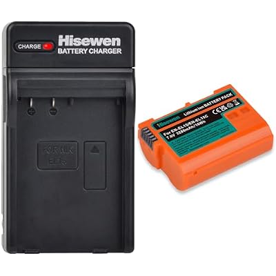 EN-EL15C Battery 1 Pack and LED Charger for Nikon Z5, Z6, Z6 II, Z7, Z7II, Z8, D780, D850, D7500, D500, D600, D610, D750, D800, D810, D7100, D7200 Cameras.