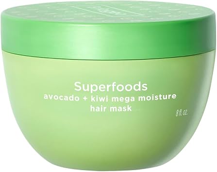 Briogeo Superfoods Avocado + Kiwi Mega Moisture Mask, Protein-Free, Deep Hydration, Enhance Shine, Vegan, Phalate & Paraben-Free - 240ml