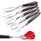 5 Piece Palette knifes Painting Knife Set Supplies for Oil, Acrylic Paint,Cake Decorating,Stainless Steel Pallet Knife Paint Knife Art Spatula for Various Types of Painting,ColorMixing,Smearing