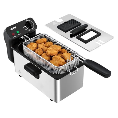YASHE Deep Fat Fryer 3L Electric Fryer 2000W Adjustable Temperature