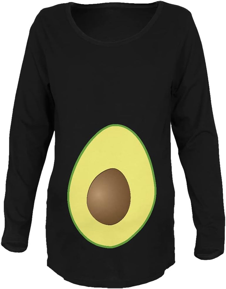 Old Glory Halloween Avocado Costume Maternity Soft Long Sleeve T Shirt Black 2XL