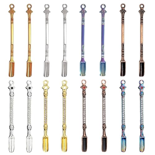 YFXJC 16pcs Mini Alloy Shovel Spoons for Spices & Herbs