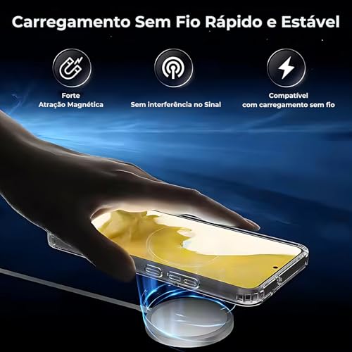 [Capa Mag-safe para iPhone 15] Capinha Clear Case Magnetica Premium com Proteção de Camera Compative