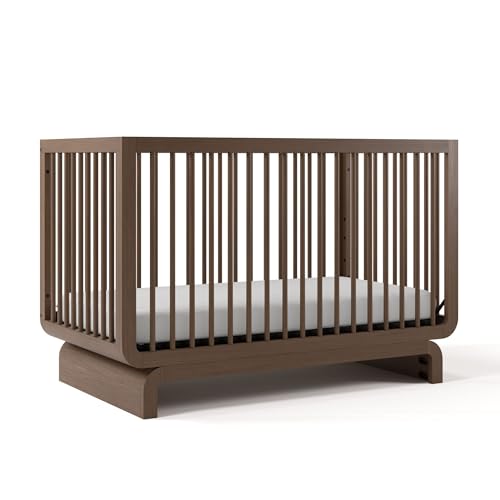 Storkcraft Santorini 5-in-1 Convertible Crib with Guardrail, Hazelnut