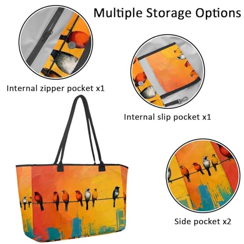 Large Beach Bag for Women, Beach Starfish Seashells Travel Tote with Pockets Waterproof Shoulder Handbag2