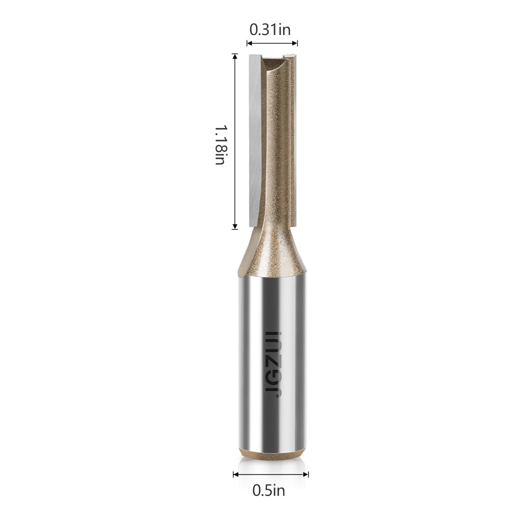 Router Bit Set for Woodworking, 1/2" Shank, Slotted Diameter 0.31inch,Straight Flush Trim Bits, Professional Quality,Complete in Specifications