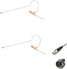 2pcs AV-JEFE AVL670 Professional Omnidirectional Earhook Microphone Beige Color_ Compatible with Shure Wireless Mic Systems