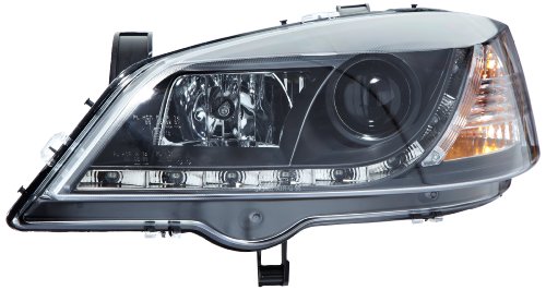 Phares Daylight FK Automotive avec feux de jour intégrés noirs pour conduite nocturne