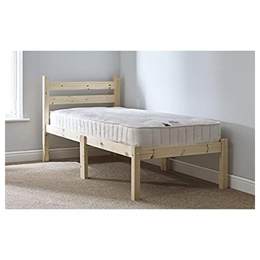Strictly Beds and Bunks - Pine Bed Frame with Spring Mattress, 3ft Single