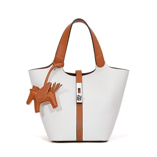 Kadynow Tote Bag for Women Vegan Leather Bucket Purse for