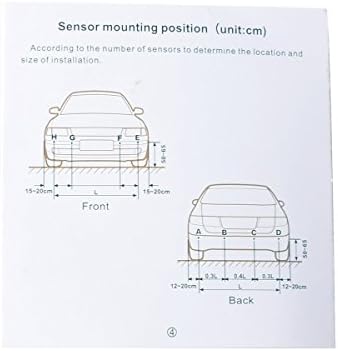EKYLIN Car Auto Vehicle Reverse Backup Radar System with 4 Parking Sensors Distance Detection + LED Distance Display + Sound Warning (Silver Color)… — view 6