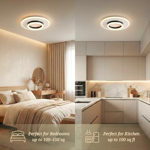 Image of LED Ceiling Light | 50 Watts | >95 CRI Eye Comfort Lighting | 3-Color Mode Anti-Glare Panel for Living Room, Bedroom & Office (Round Ceiling Light)