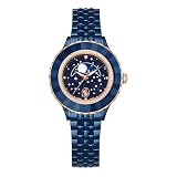 Swarovski Octea Moon Watch, Swiss Made, Metal Bracelet, Blue, Blue Finish
