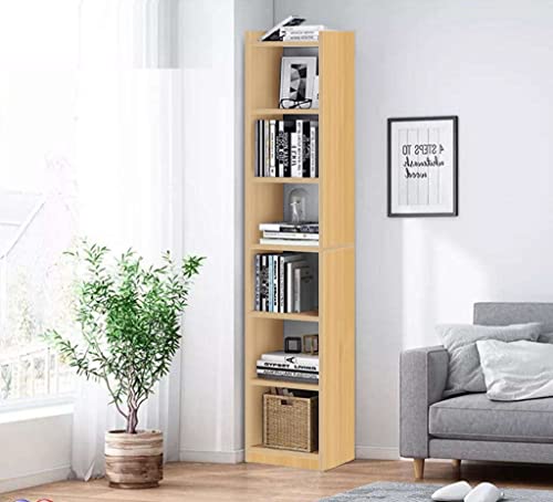 EKRON 6 Layer Engineered Wood Bookshelf Multipurpose Home Decor Storage Rack Bookcase Organizer for Living Room, Kitchen, Bedroom(MR-005/Light Oak /180 x 33 x 24cm) DIY (Do It Yourself)
