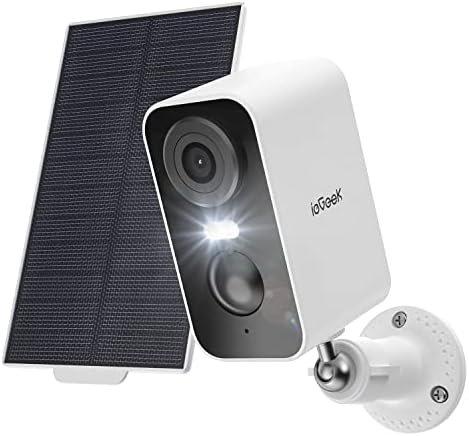 ieGeek Solar Security Cameras Wireless Outdoor with Solar Panel, 2K WiFi Wireless Camera for Home Security with Color Night Vision, Motion Detection, 2-Way Talk for Home Surveillance, Works with Alexa