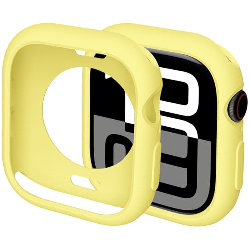 Coque Apple Watch 10 42mm antichoc jaune compatible charge sans fil