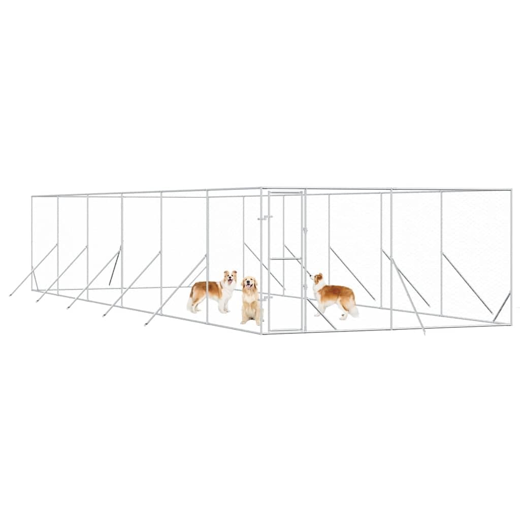 Hundezwinger für Kleintiere 4x12x2 m Silbern