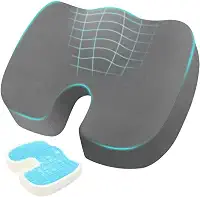 Almofada para Coccix de Gel, Almofada Coccix, Almofada Cadeira Escritorio 40*34*7CM, Ergonômico Almofada para Hemorroida, Em forma de U Almofada Cadeira, Almofada Hemorroida, Almofadas para Cadeira