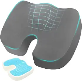 Almofada para Coccix de Gel, Almofada Coccix, Almofada Cadeira Escritorio 40*34*7CM, Ergonômico Almofada para Hemorroida, Em forma de U Almofada Cadeira, Almofada Hemorroida, Almofadas para Cadeira