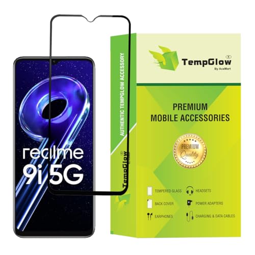 Image of Screen Protector for Realme 9i 5G (Black) Tempered Glass Edge-to-Edge 6D Screen Guard With Installation Kit