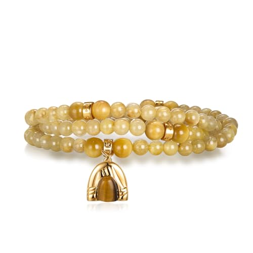 Image of Five Elements 18K Gold Vermeil 3 Layered Crystal Gemstone Beads Bracelet & Necklace for women Solid 925 Sterling Silver 18K Gold or White Gold Plated jewelry
