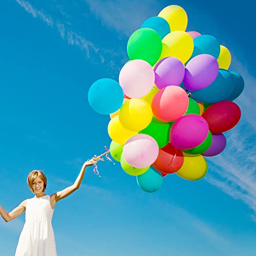 Prextex 12-Inch Balloons, 10 Assorted Colors, 450 Pcs | Multi-Colored Rainbow Balloon | Strong Balloons Bulk | Wedding Balloon Arch Kit, Garland Kit, Baby Shower, Graduation, Birthday Decorations #TOP28