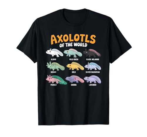 Bonita ilustración de salamandra de anime kawaii de Axolotls of the World Camiseta