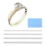 Material premium: nuestros ajustadores de tamaño anillo están hechos de material de silicona de calidad, suaves, flexibles y suaves, no fáciles de romper y fáciles de usar.Poseen una buena durabilidad, y puedes usarlos sin ninguna preocupación.Además, la tela de pulido es útil para mantener sus joyas brillantes.