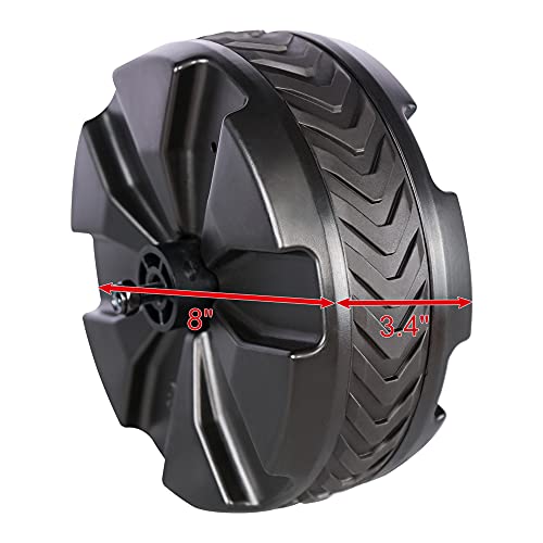 Portal Outdoor Garden Carts Replacement Plastic Wheels With Tpr Tread 8" Diameter X 3.4" Wide For Utility Wagon Cart All-Terrain Wheel #TOP3