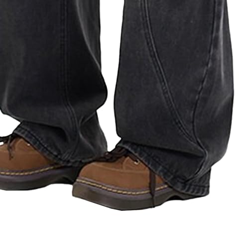 Mens Streetwear Hip Hop Baggy Jeans Wide Leg Skater Denim Pants Loose Long Trousers2