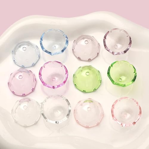 Lot de 80 capuchons de perles acrylique en forme de fleur pour DIY bijoux - 8