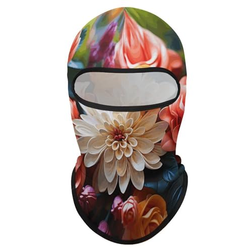Balaclava para hombre con estampado floral, máscara facial para esquí, ciclismo y deportes de invierno