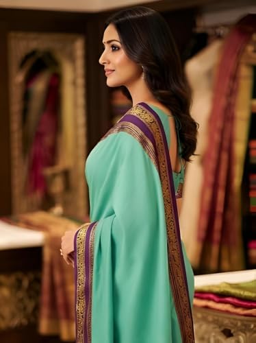 ZHANAKI VASTRA green mysore silk saree – image 3