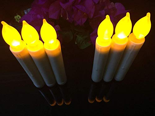 Set Of 12 Led Flameless Taper Candles, 6.5" Tall Tapered Candlesticks Battery Operated, Warm Yellow Flickering Flame Christmas Candles For Birthday Party Chandelier Fireplace Decor #TOP1