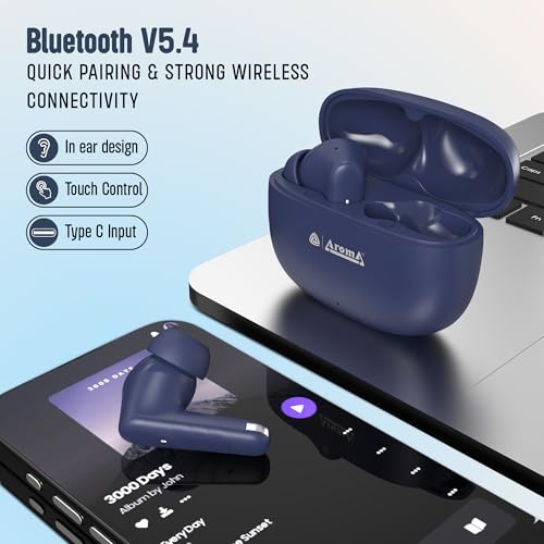 Image of AROMA NB126 Bolt V5.4 Upto 60Hr Playtime* Dual Paring, Fast Charging, Heavy Bass Bluetooth