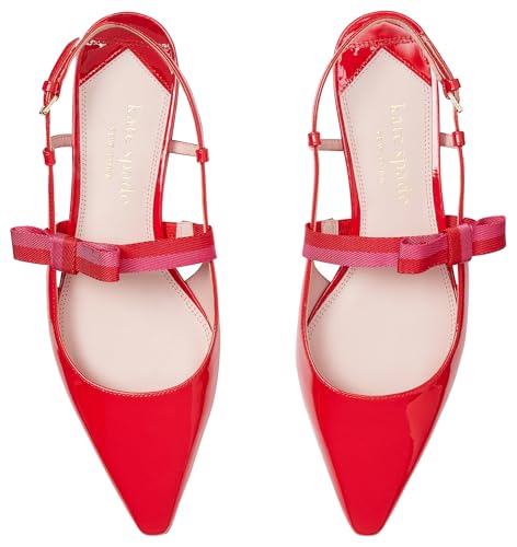 kate spade new york Women's Maritza Flat Ballet, Engine Red Multi, 7.53