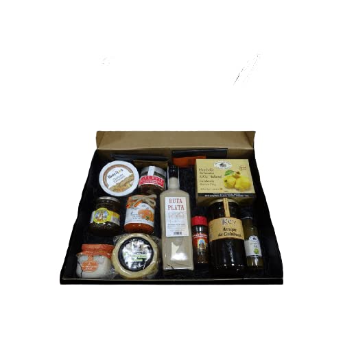 Cesta de Regalo para Empresas con Queso de Oveja Curado, Miel Pura, Licor de Crema Ruta Plata, Membrillo Artesano – Corazón Extremeño