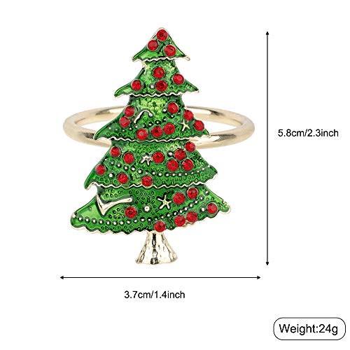 Image of WOVTE Christmas Napkin Rings 6pcs Napkin Holders Christmas Party Banquet Dinner Table Decoration