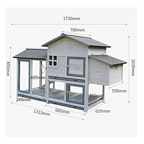 outdoor product Hühnerstall Aus Holz Im Freien, Mehrschichtiger Hühnerstall Mit Treppe, Laufsteg, Nistkasten… – Bild 3