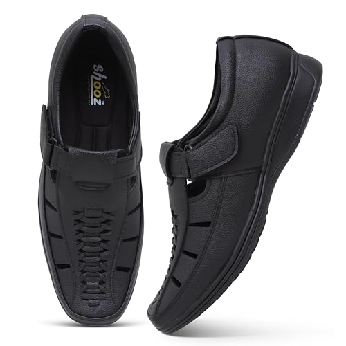 Image of Faux Leather Sandals for Men | Closed Fisherman Sandal