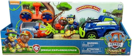 Nickelodeon - Voiture Paw Patrol Jungle Explorer 2 Pack - 2 Voitures - Enfants - Unisex