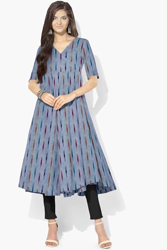 Image of Cotton Pochampally ikat unstitched blouse, Kurthi, long frock fabric material for women (1 meter, 2 meters & 3 meters)