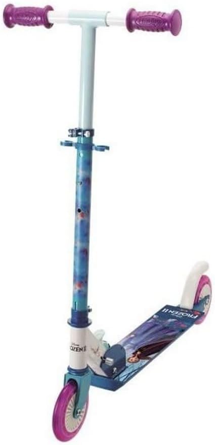 Smoby - Frozen - 2-Wheel Foldable Scooter - 3-Level Adjustable Handlebar - Silent Wheels - From 5 Years Old - Maximum Weight 50 Kgs