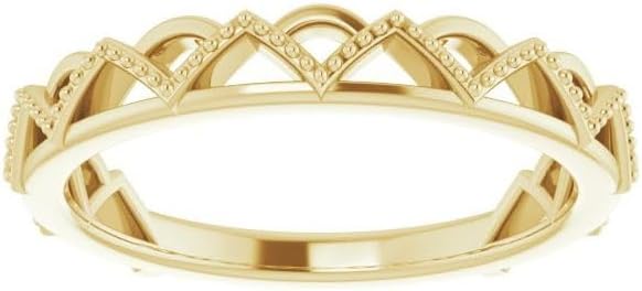 Sonia Jewels Stackable Wedding Anniversary Crown Ring Band (Width = 3.4mm)