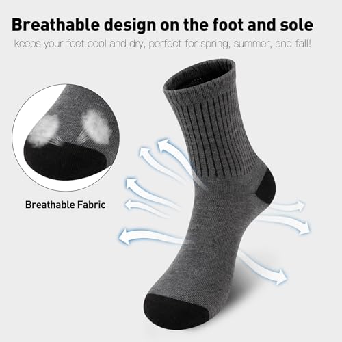 Image of 30 Pairs Men's Breathable Crew Socks - Soft Casual Comfort, Everyday Length Size 8-12 /12-16, Bulk Pack